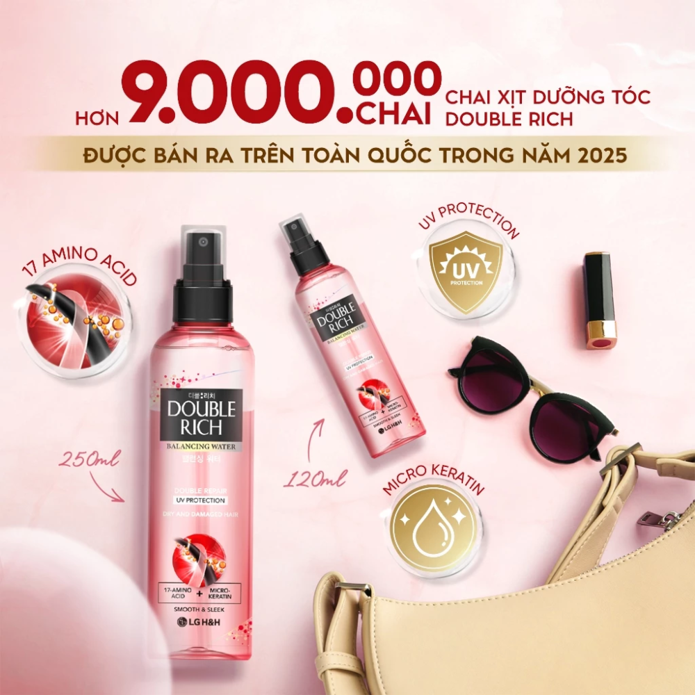 Nước Xịt Dưỡng Tóc Cho Tóc Khô Xơ Hư Tổn Double Rich Balancing Water Double Repair UV Protection 250ml
