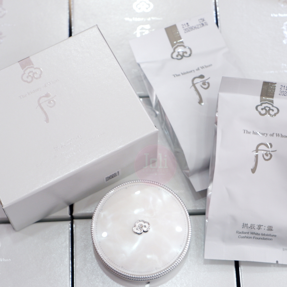 Set Phấn Nước Dưỡng Trắng Whoo Gongjinhyang Seol Radiant White Moisture Cushion Foundation SPF50+ PA+++ 13g( tặng kèm 2 lõi)