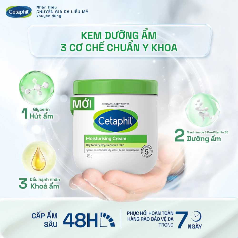 Kem Dưỡng Ẩm Cho Da Nhạy Cảm Cetaphil Moisturizing Cream 453g