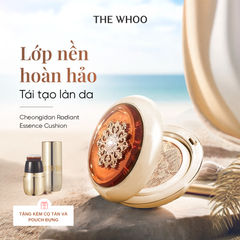 Phấn Nước Whoo Cheonggidan Radiant Essence Cushion SPF50+ PA+++ 15g (Tặng kèm lõi + cọ)