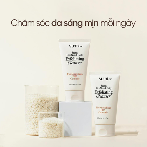 Sữa Rửa Mặt Tẩy Da Chết Sum37 Secret Rice Nuruk Daily Exfoliating Cleanser 160g