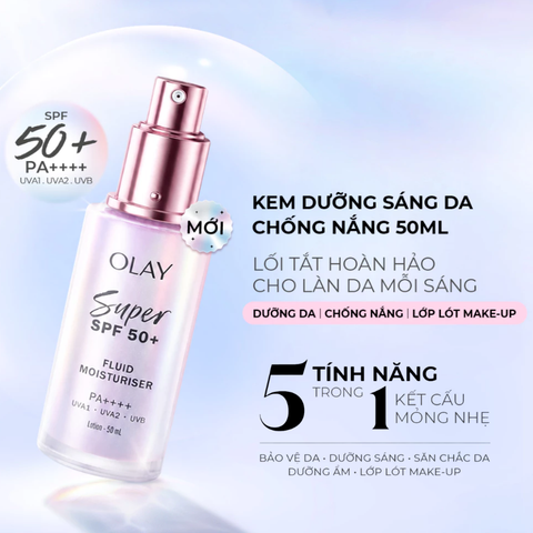 Kem Dưỡng Sáng Da Chống Nắng Olay Super Fluid Moisturiser SPF50 PA++++ 50ml