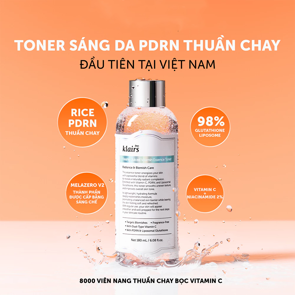 Nước Hoa Hồng Klairs Freshly Juiced Vitamin Essence Toner 30ml