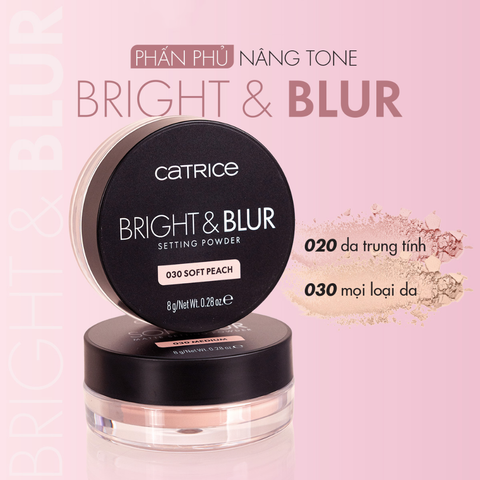 Phấn Phủ Căng Bóng Nâng Tone Catrice Bright & Blur Setting Powder 8g