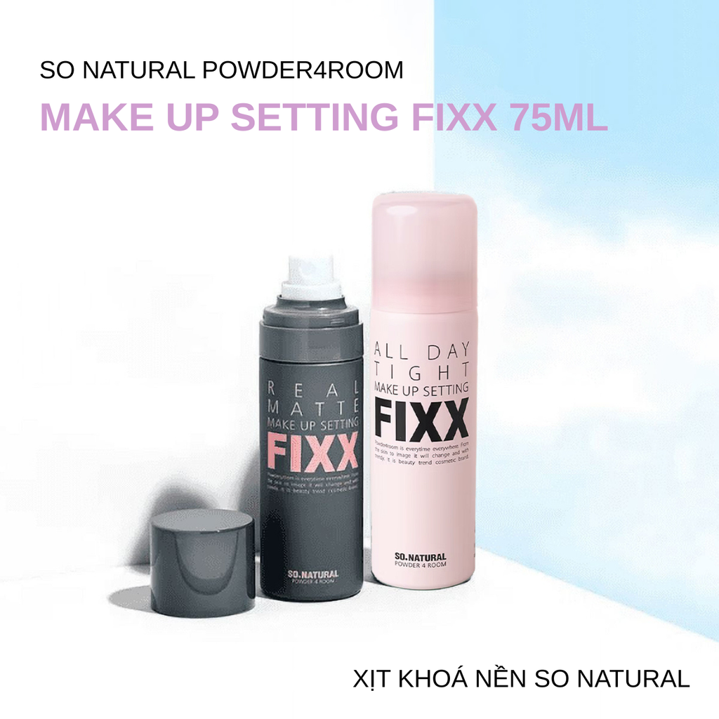 Xịt Khoá Nền So Natural Powder4room Make Up Setting Fixx 75ml