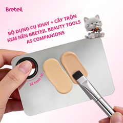 Bộ Dụng Cụ Khay + Cây Trộn Kem Nền Breteil Beauty Tools As Companions BR-F12