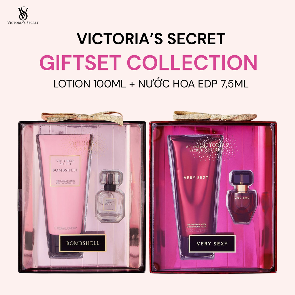 Sữa Dưỡng Thể Victoria Secret Fine Fragance Lotion Parfume De Luxe 100ml & Nước Hoa Nữ Eau De Parfum 7.5ml