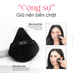 Bông Phấn Khô Tam Giác Vacosi BP52 Angled Black Puff