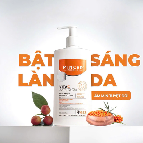 Sữa Dưỡng Thể Dưỡng Trắng & Chống Lão Hóa Mincer Pharma Vita C Infusion Body Lotion 250ml