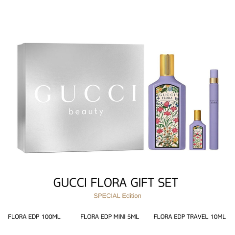 Set Nước Hoa Nữ Gucci Flora Gorgeous Magnolia (EDP 100ml + EDP 5ml + EDP 10ml)