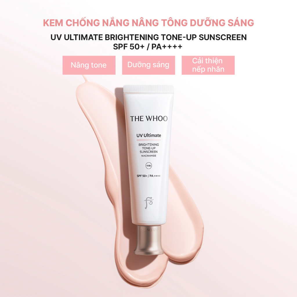 Kem Chống Nắng Nâng Tone The Whoo UV Ultimate Brightening Tone-Up Sunscreen Niacinamide SPF50+ PA++++ 50ml