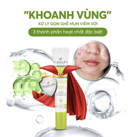 Gel Chấm Mụn Floslek Anti Acne 24h System Spot Gel For Imperfections 20ml