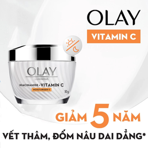 Kem Dưỡng Ẩm Trắng Da Mờ Vết Thâm Đốm Nâu Olay Niacinamide & Vitamin C Moisturizer 50g