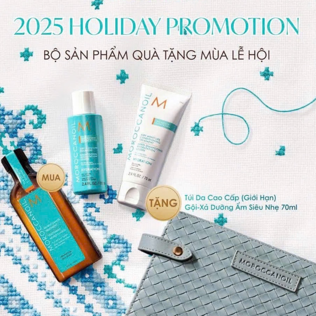 Set Tinh Dầu Dưỡng Tóc Moroccanoil Treatment 100ml + tặng kèm gội xả mini và túi đựng mỹ phẩm