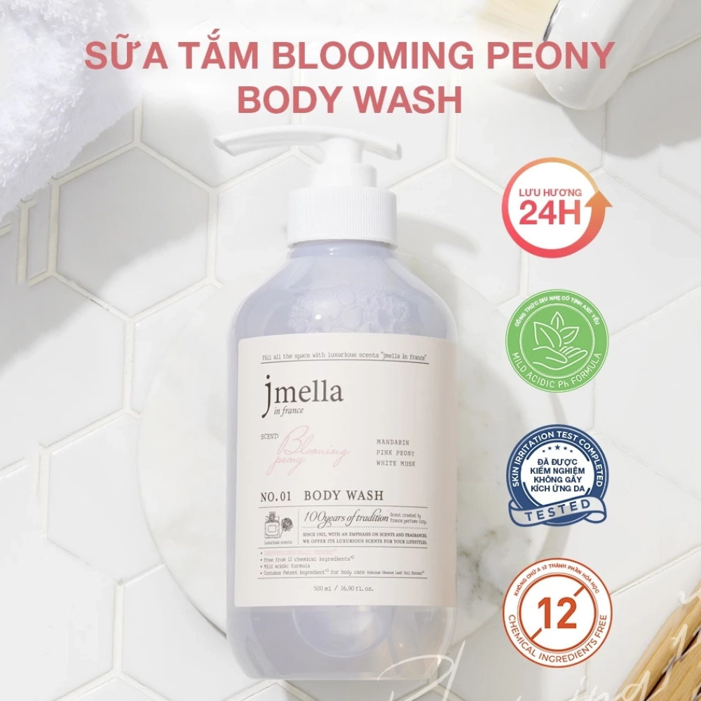 Sữa Tắm Dưỡng Ẩm Hương Nước Hoa Jmella Body Wash