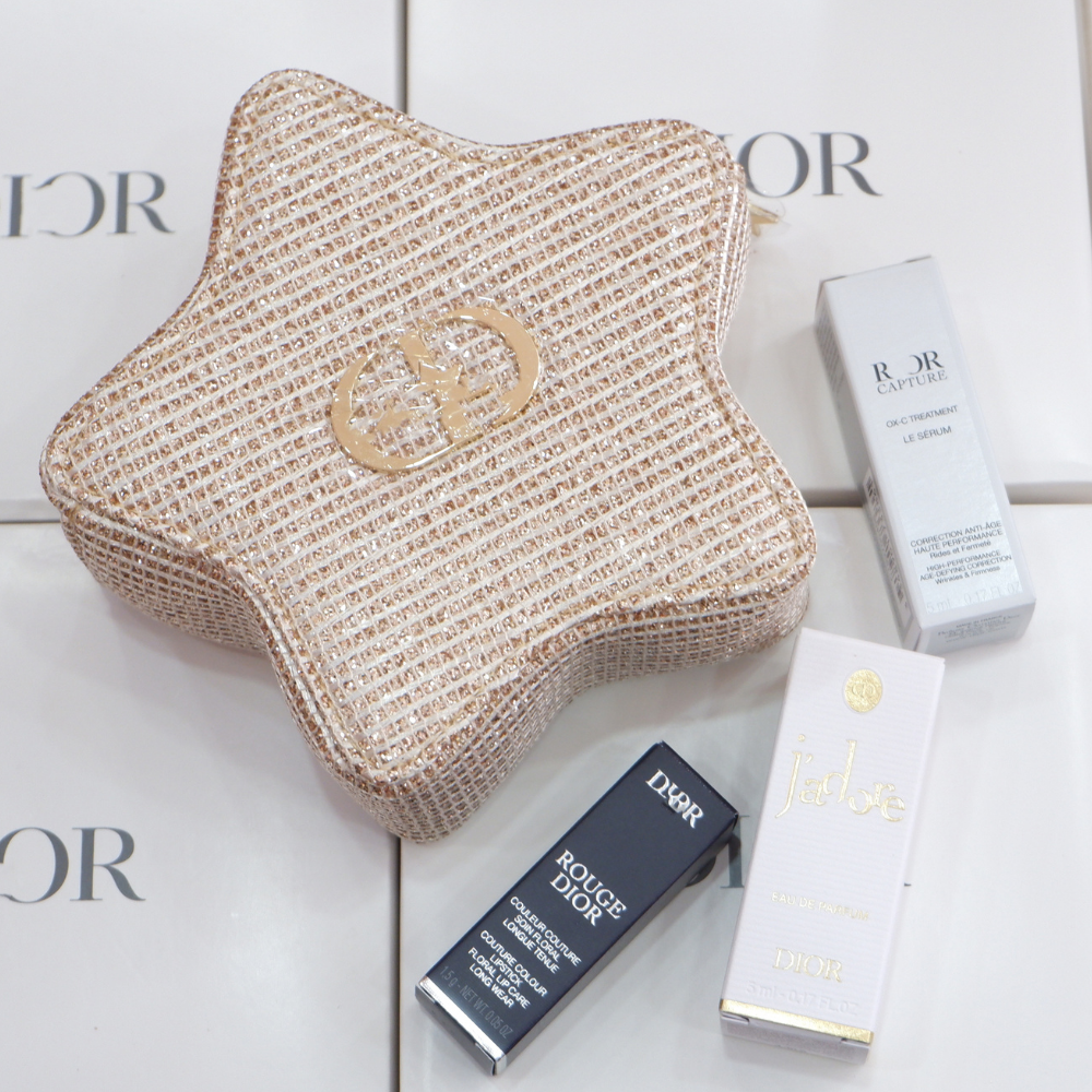 Set Nước Hoa Nữ Túi Ngôi Sao Christian Dior J'Adore EDP 5ML + Son Dior Rouge 1.5g + Serum Dior 5ml