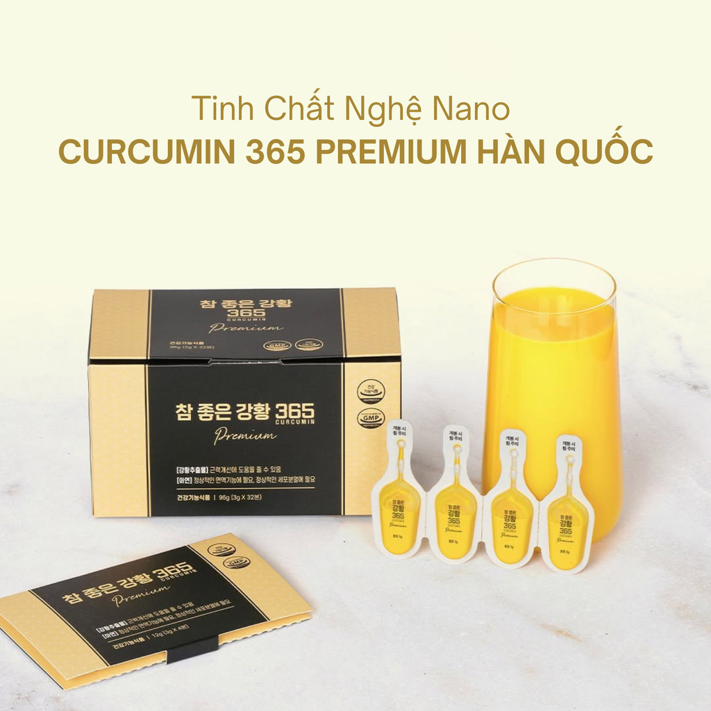Tinh Chất Nghệ Nano Curcumin 365 Premium Hàn Quốc 32 Tép x 3g