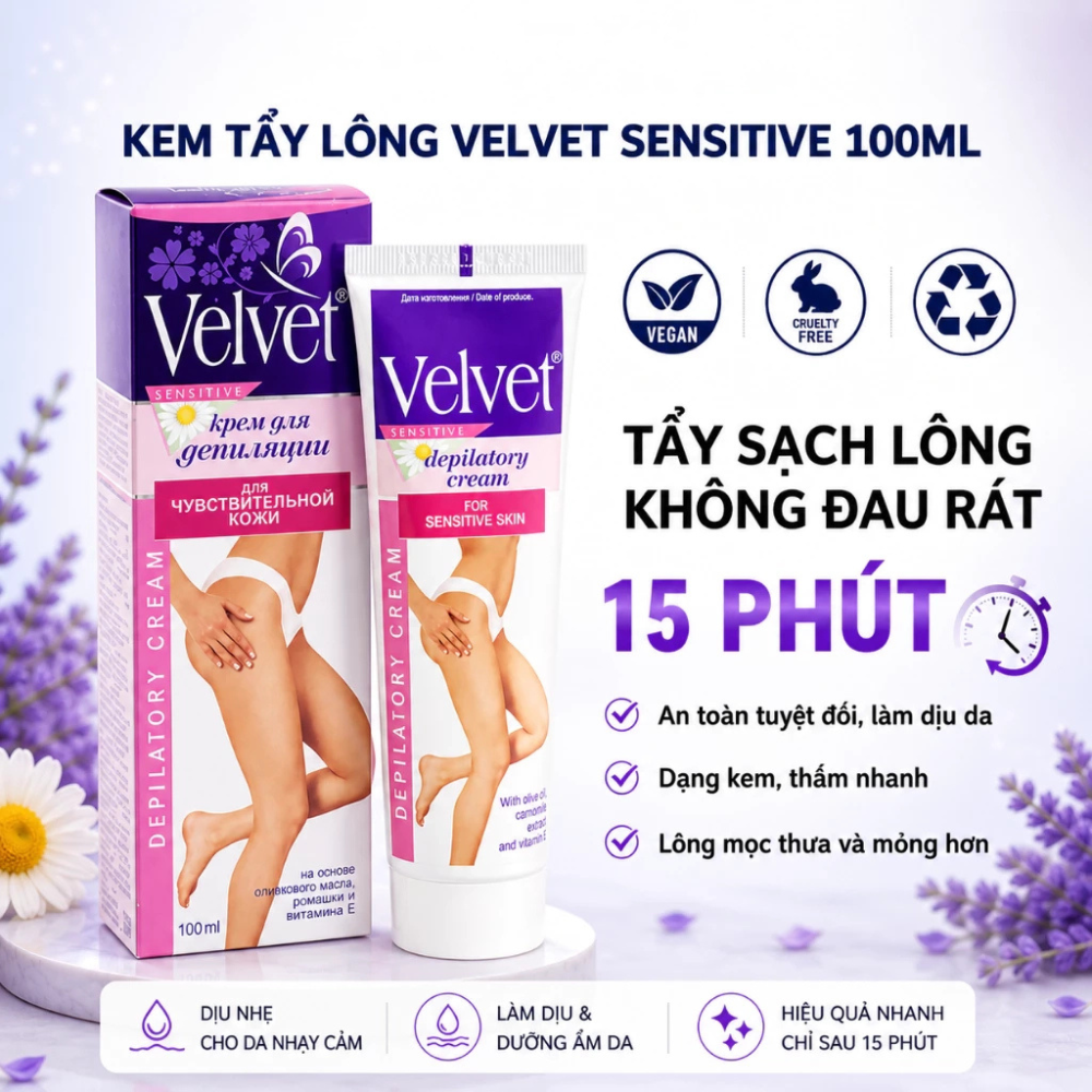 Kem Tẩy Lông Velvet Depilatory Cream 100ml
