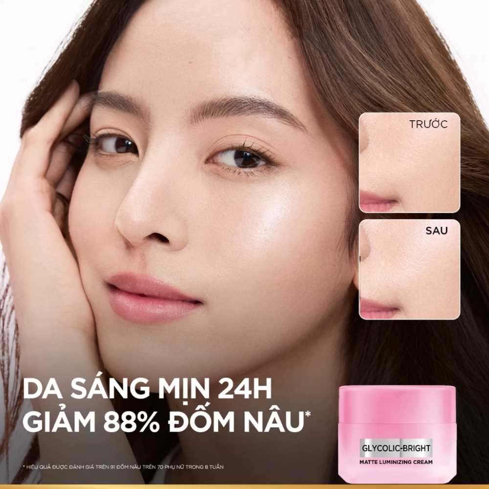 Kem Dưỡng Sáng Da Mờ Thâm Mụn & Nám Loreal Glycolic-Bright Matte Luminizing Cream 30ml