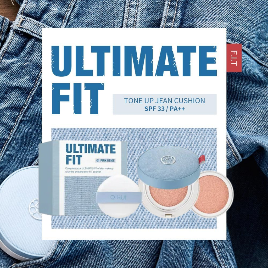 Phấn Nước Nâng Tông Da Ohui Ultimate Fit Tone Up Jean Cushion SPF33 PA++ 15g (tặng kèm lõi)