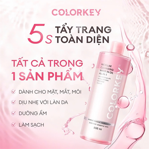 Nước Tẩy Trang 2 Lớp Colorkey Micellar Cleansing Water In Oil All-In-1 100ml
