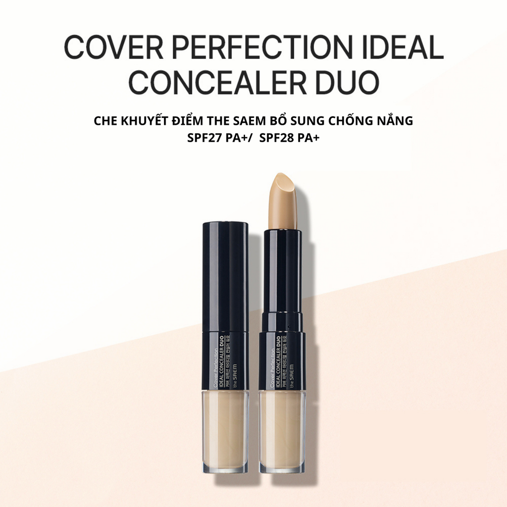 Kem Che Khuyết Điểm 2 Đầu The Saem Cover Perfection Ideal Concealer Duo