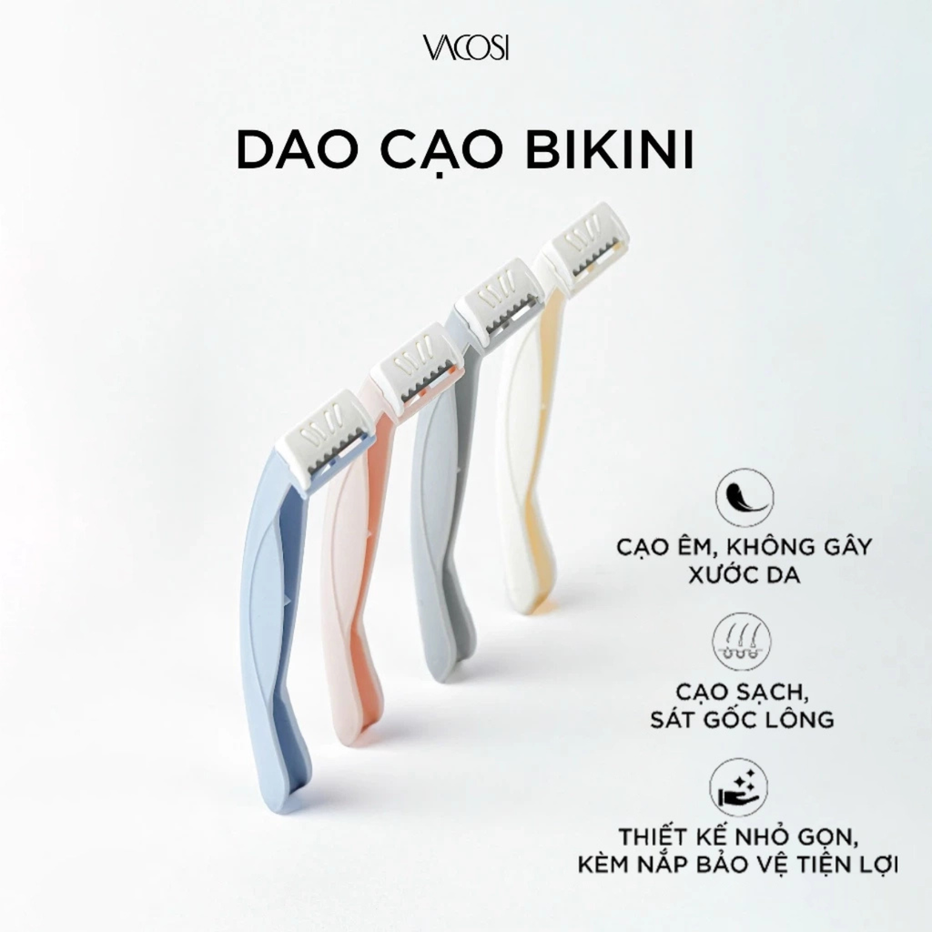 Set 2 Cây Dao Cạo Nữ Chuyên Dụng Trắng Xanh Vacosi DC16-01 Lady Razor Kit Beach