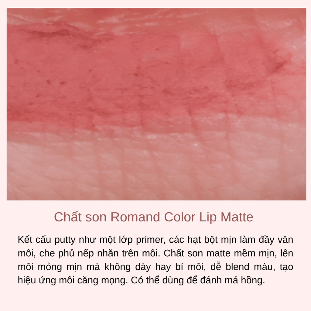 Son Kem Dạng Tuýp Romand Color Lip Matte 8g