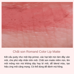 Son Kem Dạng Tuýp Romand Color Lip Matte 8g