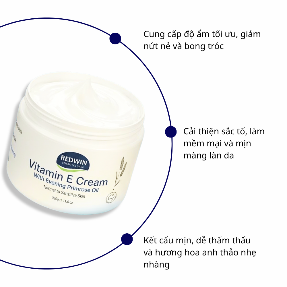 Kem Dưỡng Body Redwin Vitamin E Cream With Evening Primrose Oil 330g