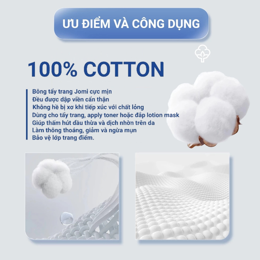 Bông Tẩy Trang Jomi Cotton Pad 120 Miếng