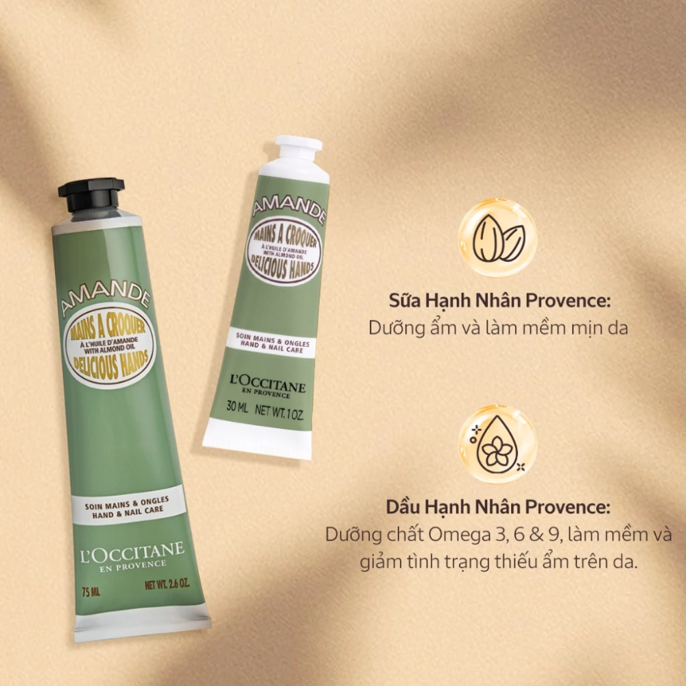 Kem Dưỡng Da Tay Hạnh Nhân L'Occitane Amond Delicious Hands Cream 150ml