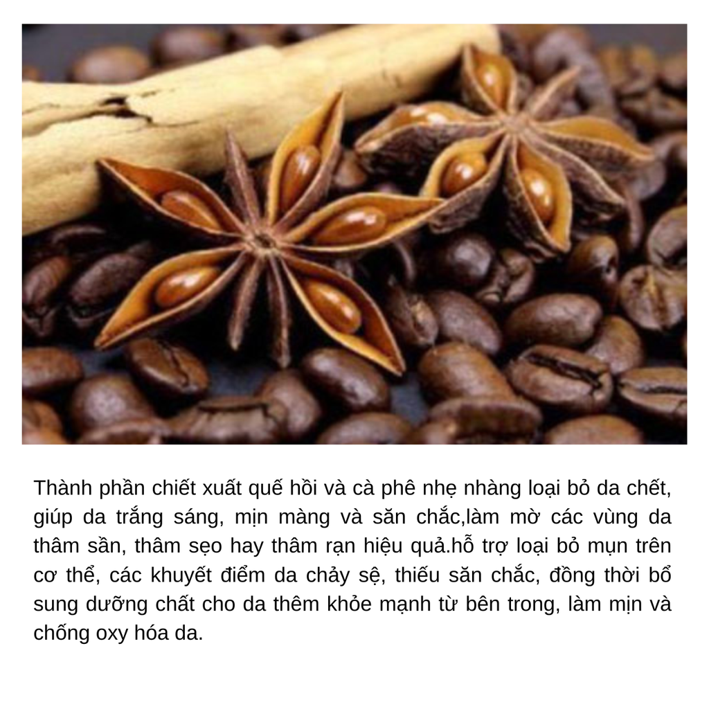 Tẩy Tế Bào Chết Body Quế Hồi & Cà Phê Bilena Cosm Beauty Body Scrub Coffee Cloves Cinnamon 380g