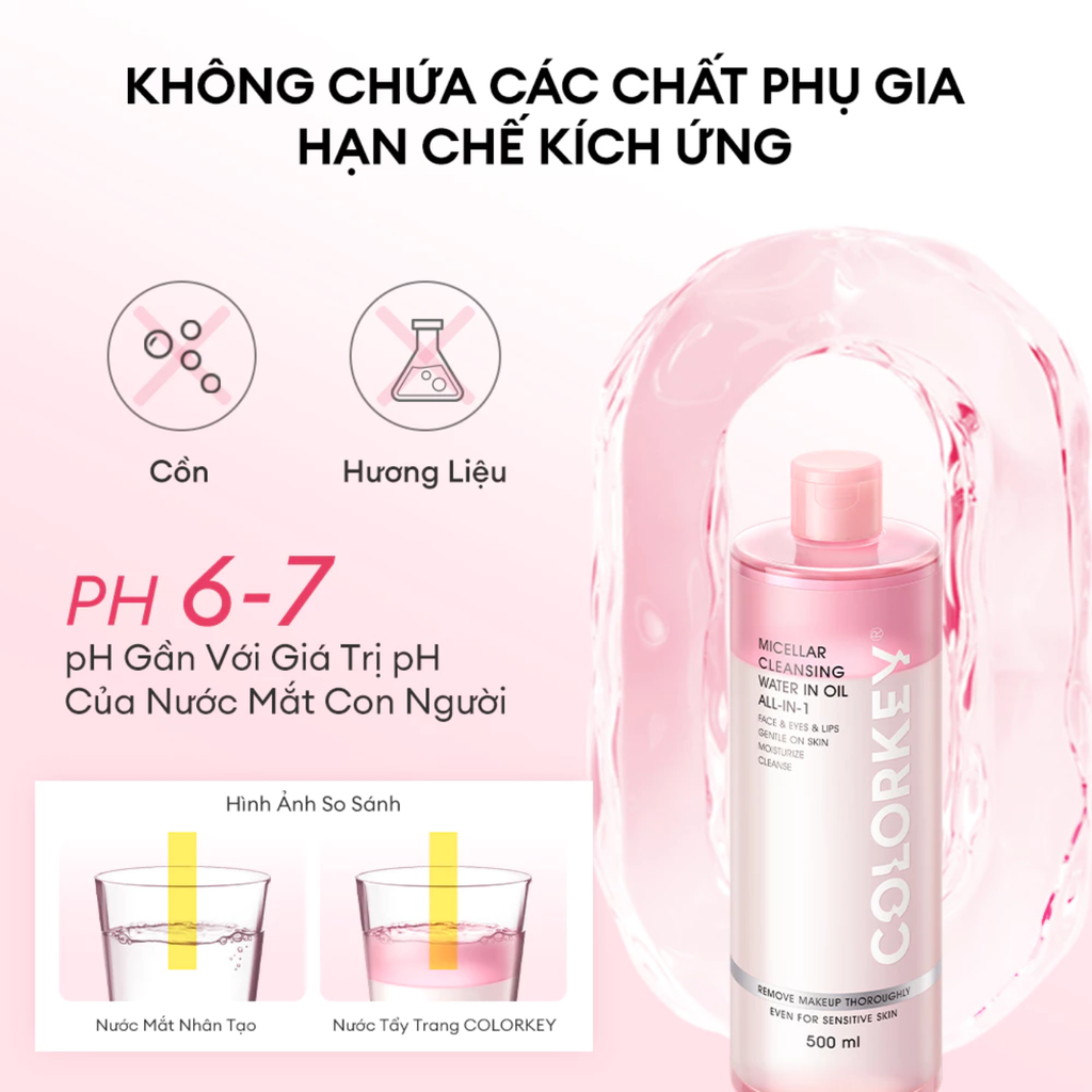 Nước Tẩy Trang 2 Lớp Colorkey Micellar Cleansing Water In Oil All-In-1 100ml