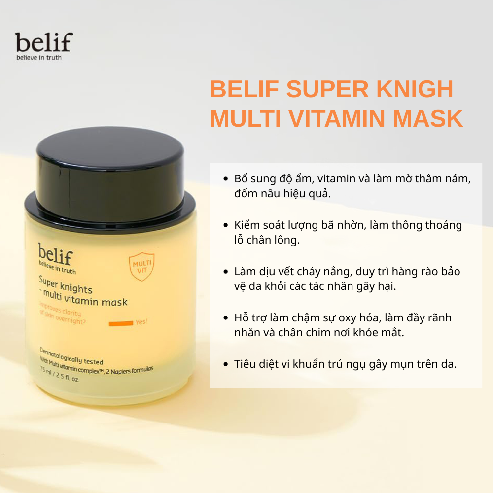 Mặt Nạ Ngủ Dưỡng Sáng Da Belif Super Knight - Multi Vitamin Mask 75ml
