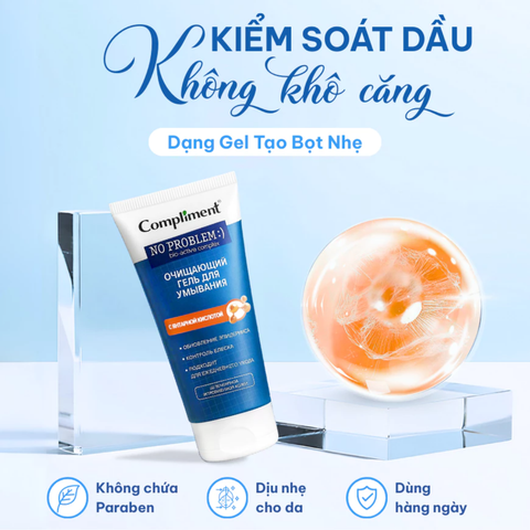 Sữa Rửa Mặt Làm Sạch Giảm Dầu Mụn Compliment Succinic Acid 200ml