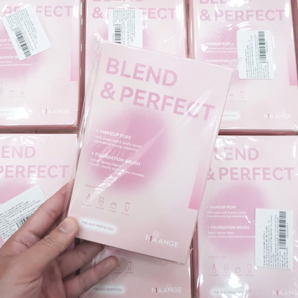Bộ Cọ Trang Điểm Maange The Duo Perfected Makeup Puff & Foundation Brush