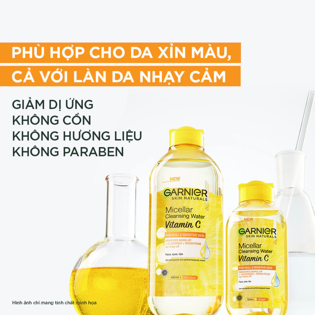 Nước Tẩy Trang Làm Sáng Da Garnier Micellar Cleansing Water Vitamin C