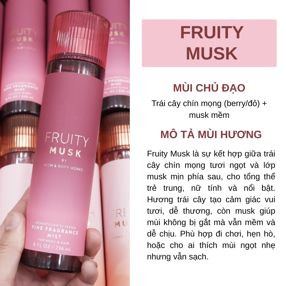 Xịt Thơm Body Và Tóc Bath & Body Works For Body & Hair Fine Fragrance Mist 236ml