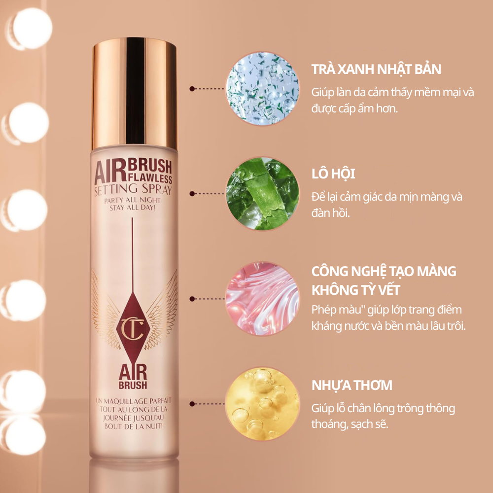 Xịt Khóa Nền Charlotte Tilbury Airbrush Flawless Setting Spray 100ml