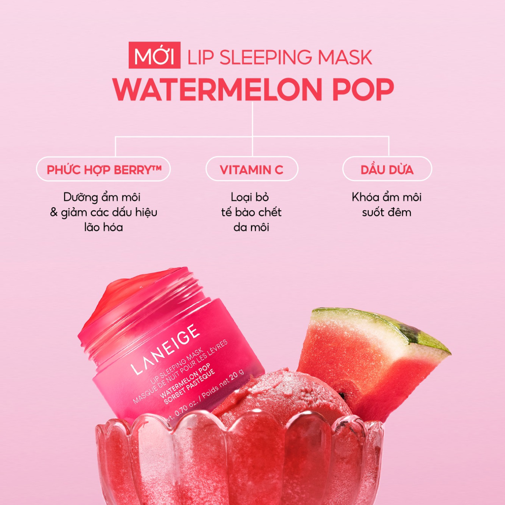 Mặt Nạ Ngủ Môi Laneige Lip Sleeping Mask Watermelon Pop 20g