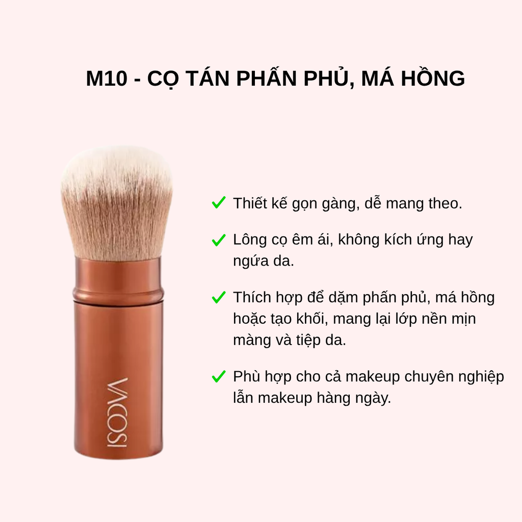 Cọ Phủ Có Nắp Đậy Vacosi M10 Powder Brush