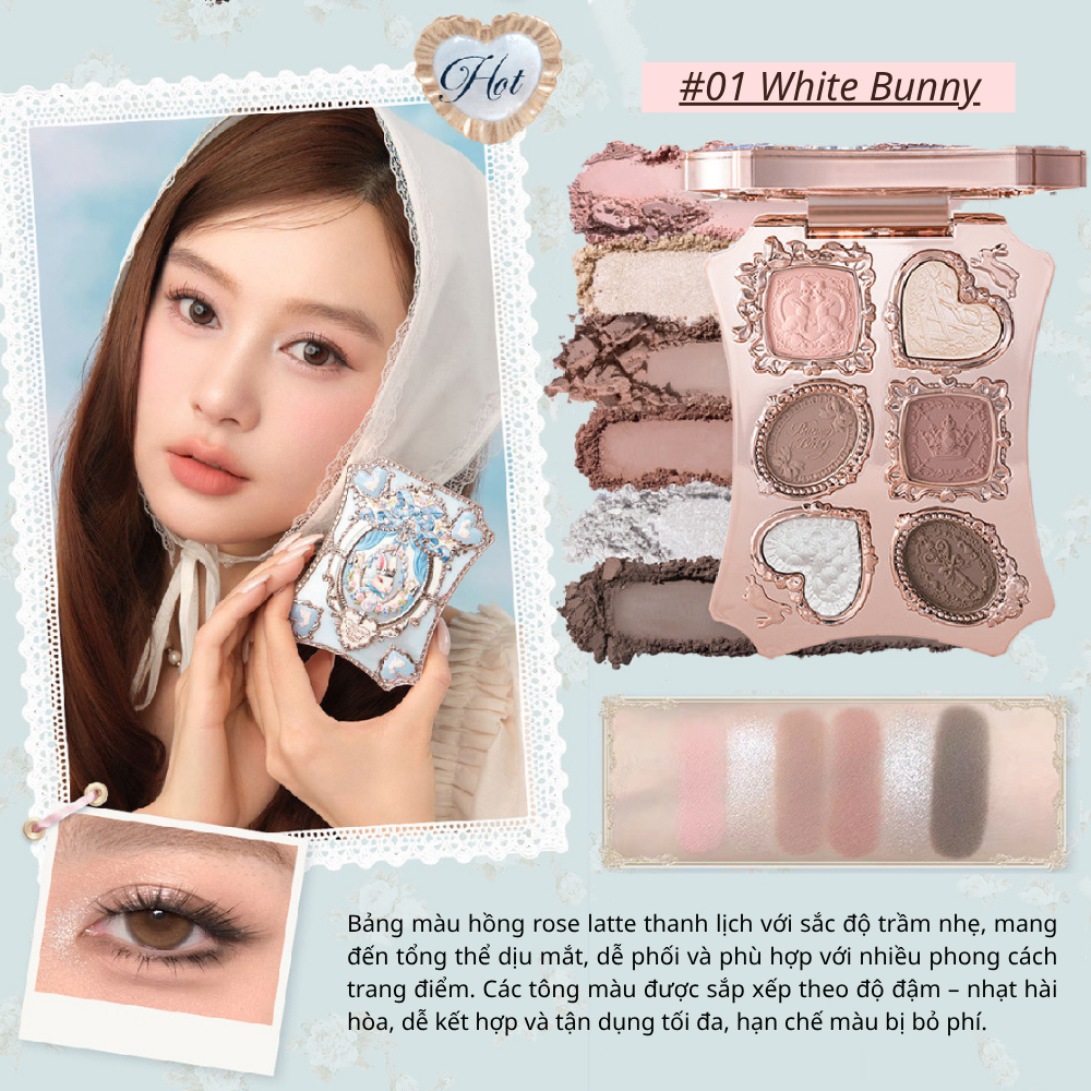 Bảng Mắt Flower Knows Bunny Gadern Collection 6-Color Eyeshadow Palette 6.5g
