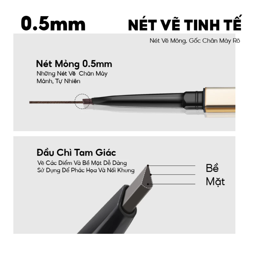 Chì Kẻ Mày Lâu Trôi Kháng Nước Colorkey The Rapid Eyebrow Pencil 0.07g