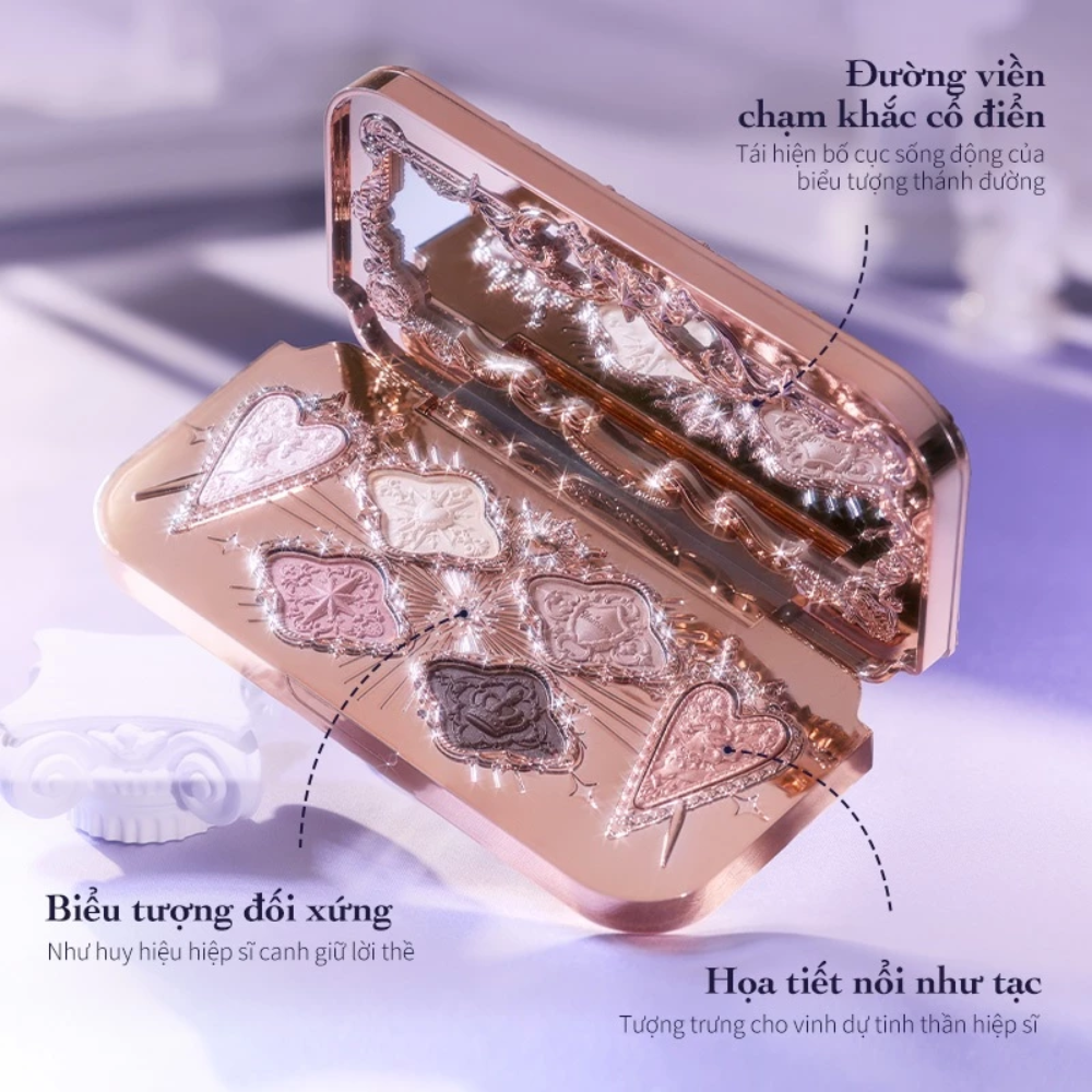 Bảng Mắt Flower Knows Knight Unicorn Collection 6-Color Satin Eyeshadow Palette 6.5g