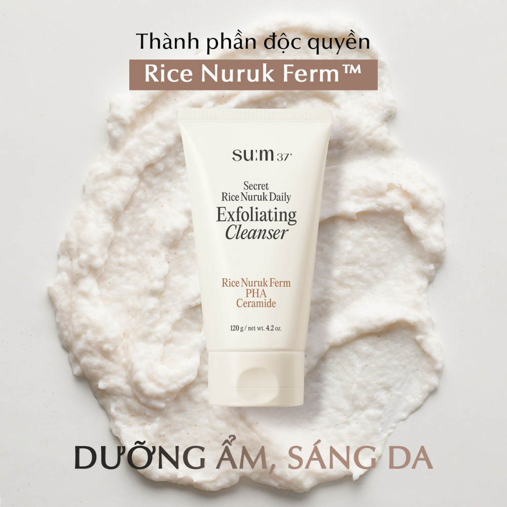 Sữa Rửa Mặt Tẩy Da Chết Sum37 Secret Rice Nuruk Daily Exfoliating Cleanser 160g