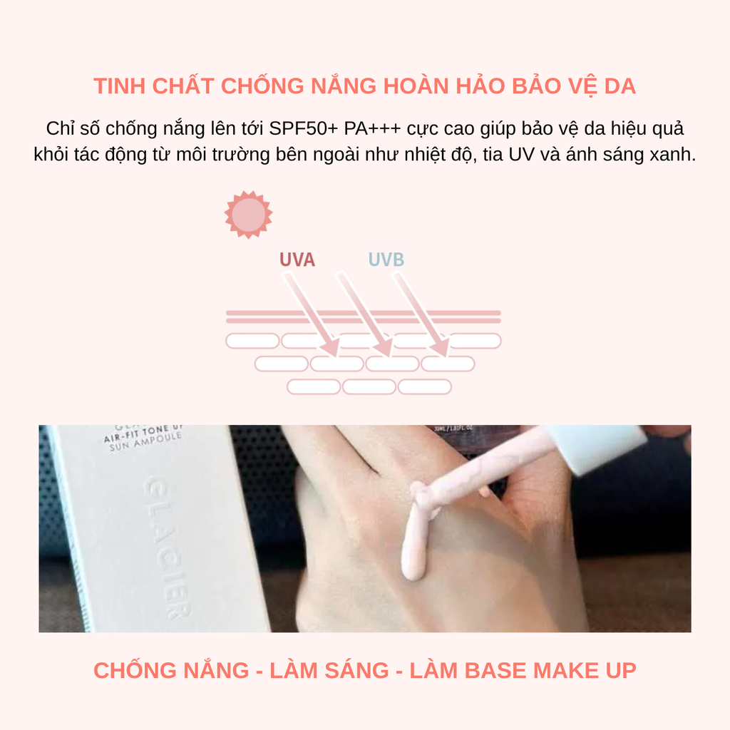 Tinh Chất Chống Nắng Nâng Tông Feelxo Glacier Air-Fit Tone Up Sun Ampoule 30ml