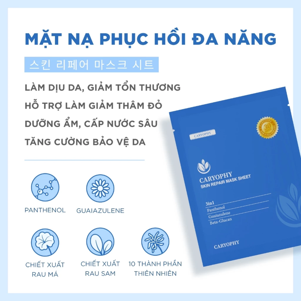 Mặt Nạ Phục Hồi Da Caryophy Skin Repair Mask Sheet 25g