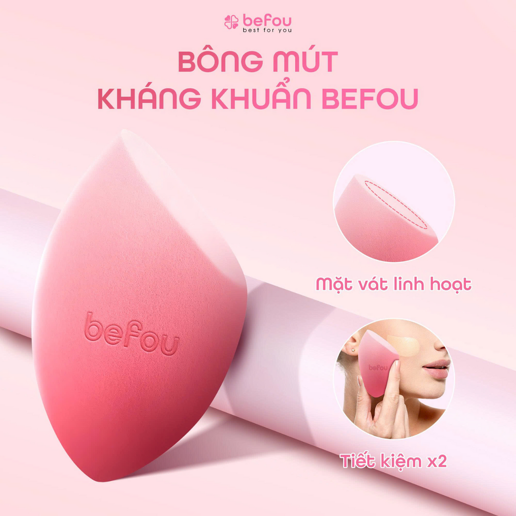 Bông Mút Trang Điểm Kháng Khuẩn Befou Blend + Set
