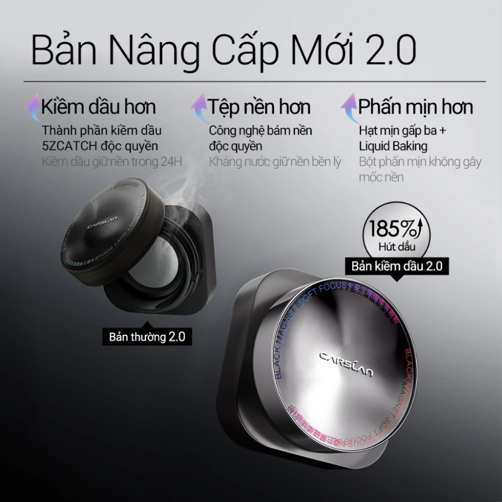 Phấn Phủ Dạng Bột Carslan 2.0 Black Magnet Soft Focus Make Up Powder 8g (nắp đen)